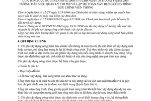 Thông tư 02/2000/TT-TCBĐ quản lý chi phí và lập dự toán xây dựng công trình bưu chính viễn thông