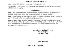 Quyết định 146/2000/QĐ-UB khai thác và bảo dưỡng đường Giao thông nông thôn