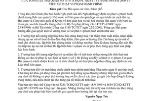 Công văn 1579/TCHQ-PC xử phạt vi phạm hành chính