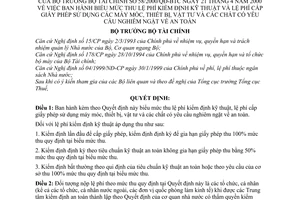 Quyết định 58/2000/QĐ-BTC biểu mức thu lệ phí kiểm định kỹ thuật,cấp giấy phép sử dụng máy móc,thiết bị,vật tư,chất có yêu cầu an toàn nghiêm ngặt