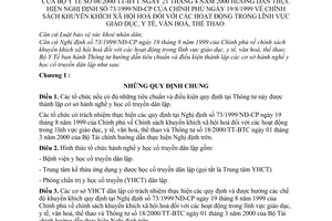 Thông tư 08/2000/TT-BYT chính sách khuyến khích xã hội hoá đối với các hoạt động trong lĩnh vực giáo dục, y tế, văn hoá, thể thao