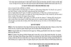 Quyết định 41/2000/QĐ-UB Quy chế tiếp nhận nhà ở thuộc sở hữu Nhà nước do cơ quan tự quản chuyển giao cho Sở Địa chính Nhà đất quản lý