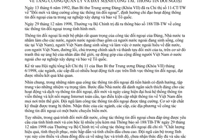 Chỉ thị 10/2000/CT-TTg tăng cường quản lý đẩy mạnh công tác thông tin đối ngoại