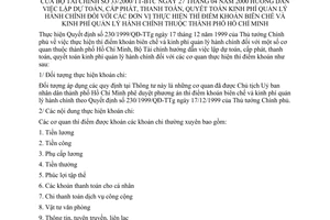Thông tư 33/2000/TT-BTC hướng dẫn lập dự toán, cấp phát, thanh toán, quyết toán kinh phí quản lý hành chính các đơn vị thực hiện