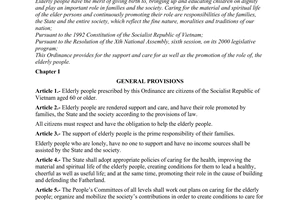 Ordinance No. 23/2000/PL-UBTVQH10 of April 28, 2000 on elderly people