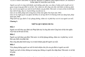 Pháp lệnh người cao tuổi 2000 23/2000/PL-UBTVQH10