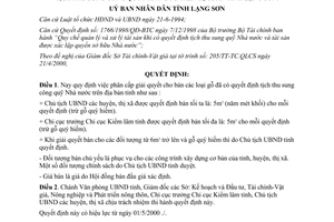 Quyết định 27/2000/QĐ-UB phân cấp giải quyết việc bán gỗ đã có Quyết định tịch thu sung công quỹ nhà nước Lạng Sơn