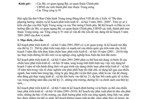 Công văn 2666/BKH-TH hướng dẫn xây dựng kế hoạch phát triển kinh tế xã hội 5 năm 2001-2005