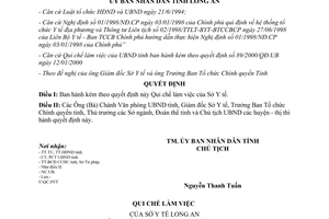 Quyết định 1350/2000/QĐ-UBND quy chế làm việc Sở Y tế Long An