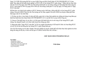 Chỉ thị 20 CT/UBBT năm 2000 huấn luyện phòng cháy chữa cháy cho lực lượng quần chúng Bình Thuận