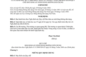 Nghị định 11/2000/NĐ-CP Quy chế bảo đảm an ninh hàng không dân dụng