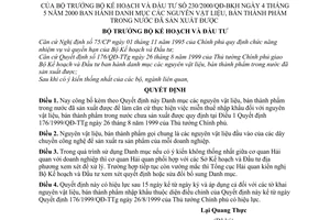 Quyết định 230/2000/QĐ-BKH Danh mục nguyên vật liệu, bán thành phẩm trong nước đã sản xuất được