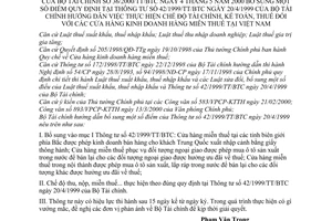 Thông tư 36/2000/TT-BTC thực hiện chế độ tài chính, kế toán, thuế cửa hàng kinh doanh hàng miễn thuế tại Việt Nam