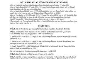 Quyết định 471/2000/QĐ-BLĐTBXH bãi bỏ văn bản quy phạm pháp luật