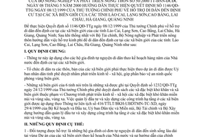 Thông tư 50/2000/TT-BNN-ĐCĐC hỗ trợ di dân đến định cư tại các xã biên giới của các tỉnh Lào Cai, Lạng Sơn, Cao Bằng, Lai Châu, Hà Giang, Quảng Ninh