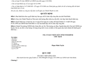 Quyết định 580/2000/QĐ-UB Quy chế tổ chức tiếp công dân Ninh Bình