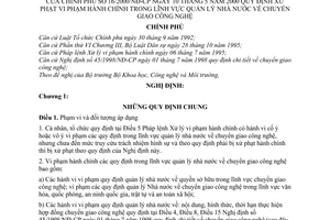 Nghị định 16/2000/NĐ-CP quy định xử phạt vi phạm hành chính trong lĩnh vực quản lý nhà nước về chuyển giao công nghệ