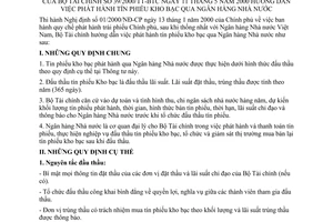 Thông tư 39/2000/TT-BTC hướng dẫn phát hành tín phiếu kho bạc qua Ngân hàng Nhà nước