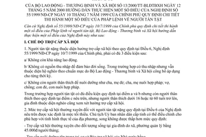 Thông tư 13/2000/TT-BLĐTBXH người tàn tật để hướng dẫn thực hiện Nghị định 55/19
