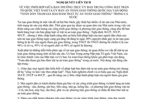 Nghị quyết liên tịch 02/2000/NQLT-MTTW-UBATGTQG vận động toàn dân tham gia bảo đảm trật tự an toàn giao thông trong cả nước