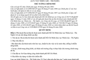 Quyết định 484/QĐ-TTg  Dự án khả thi thoát nước thành phố Hồ Chí Minh (lưu vực Nhiêu Lộc - Thị Nghè)