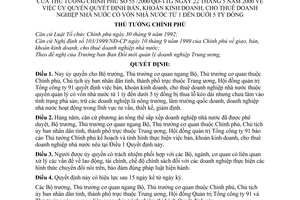 Quyết định 55/2000/QĐ-TTg uỷ quyền quyết định bán, khoán kinh doanh, cho thuê doanh nghiệp Nhà nước vốn đầu tư từ 1 đến dưới 5 tỷ đồng