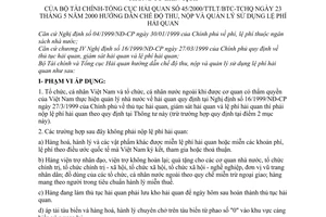 Thông tư 45/2000/TTLT/BTC-TCHQ hướng dẫn chế độ thu nộp quản lý sử dụng lệ phí hải quan