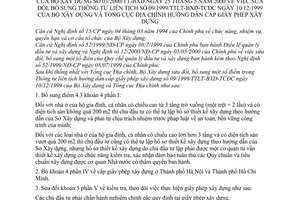 Thông tư 03/2000/TT-BXD hướng dẫn cấp phép xây dựng bổ sung Thông tư liên tịch 09/1999/TTLT-BXD-TCĐ