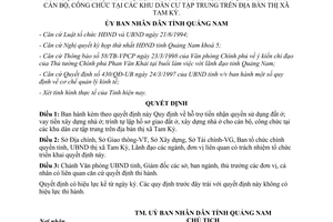 Quyết định 27/2000/QĐ-UB xây dựng nhà cán bộ công chức Tam Kỳ Quảng Nam