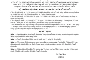 Quyết định 58/2000/QĐ-BNN quy định thi nâng ngạch công chức ngành nông nghiệp phát triển nông thôn