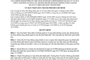 Quyết định 35/2000/QĐ-UB khoán quản lý sửa chữa cầu, đường bộ do Sở Giao thông công chánh quản lý tại thành phố