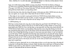 Chỉ thị 27/2000/CT-UB thực hiện 104/TTg Thông tư 16 liên bộ Nghệ An