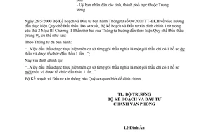 Công văn 3413/BKH/VPXT đính chính Thông tư 04/2000/TT-BKH