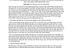 Công văn 2744/TCHQ-KTTT xác định thời điểm nộp thuế