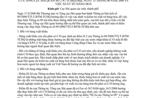 Công văn 2767/TCHQ-GSQL xuất xứ hàng hoá