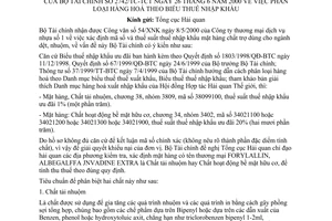 Công văn 2742/TC-TCT phân loại hàng hoá theo Biểu thuế nhập khẩu