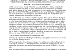 Công văn 2920/TCHQ-GSQL làm thủ tục hải quan ngoài giờ hành chính và các ngày nghỉ