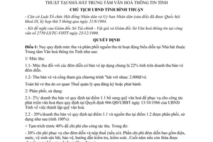 Quyết định 24/2000/QĐ-CTUBBT phân phối nguồn thu từ hoạt động biểu diễn nghệ thuật Bình Thuận