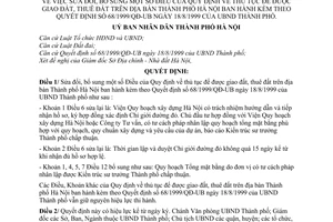 Quyết định 56/2000/QĐ-UB  thủ tục được giao đất, thuê đất tại Hà nội  sửa đổi Quyết định 68/1999/QĐ-UB