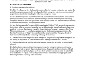 Circular No. 51/2000/TT-BTC of June 02, 2000 guiding financial matters in business contracting and leasing of state enterprises under The Government’s Decree No. 103/1999/ND-CP of September 10, 1999