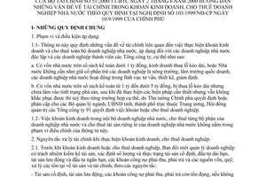 Thông tư 51/2000/TT-BTC hướng dẫn những vấn đề tài chính trong khoán kinh doanh, cho thuê doanh nghiệp Nhà nước theo Nghị định 103/1999/NĐ-CP