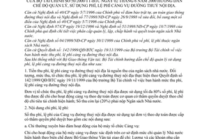 Thông tư 50/2000/TT-BTC hướng dẫn chế độ quản lý, sử dụng phí, lệ phí cảng vụ đường thuỷ nội địa