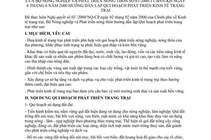 Thông tư 61/2000/TT/BNN-KH hướng dẫn lập quy hoạch phát triển kinh tế trang trại