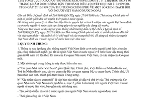 Thông tư 03/2000/TTLT-TCHQ-BNG chính sách người Việt Nam ở nước ngoài hướng dẫn Điều 4 Quyết định 210/1999/QĐ-TTg