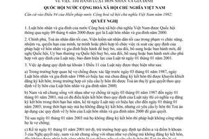 Nghị quyết 35/2000/NQ-QH10 thi hành Luật Hôn nhân và Gia đình