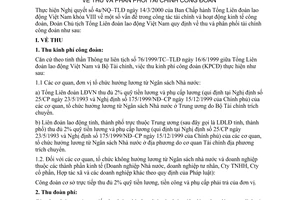 Quy định 699/2000/QĐ-TLĐ thu và phân phối tài chính công đoàn