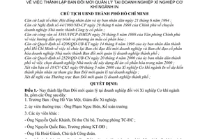 Quyết định 3767/2000/QĐ-UB-CNN thành lập Ban Đổi mới quản lý tại doanh nghiệp Xí nghiệp Cơ khí ngành In