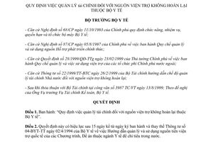 Quyết định 1837/2000/QĐ-BYT quản lý đối với nguồn viện trợ không hoàn lại