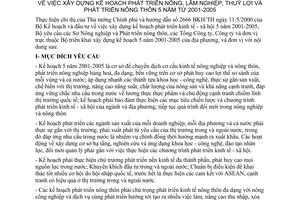 Chỉ thị 66/2000/CT-BNN-KH xây dựng kế hoạch phát triển nông, lâm nghiệp, thuỷ lợi