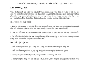 Điều lệ tổ chức cuộc thi học sinh giải toán trên máy tính Casio